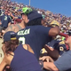 A fight between a Seattle Seahawks fan and several Los Angeles Rams broke out Sept. 18, 2016, in the Los Angeles Memorial Coliseum.
Twitter